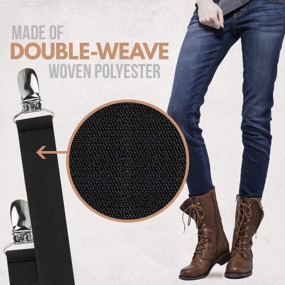 HOLD'EM Boot Straps Leg Pant Stirrup Soft Elastic Heavy Clip Keeps Pants Tucked - Picture 9 of 11